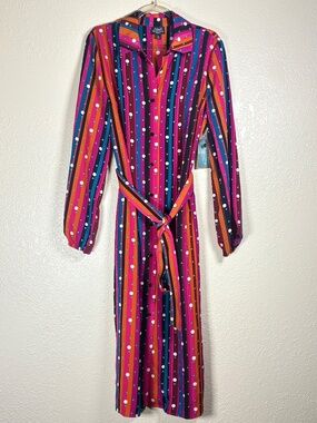 Abbott Elementary Volume 1 Shirt Dress Size S Multicolor Stripe Polka Dot NWT